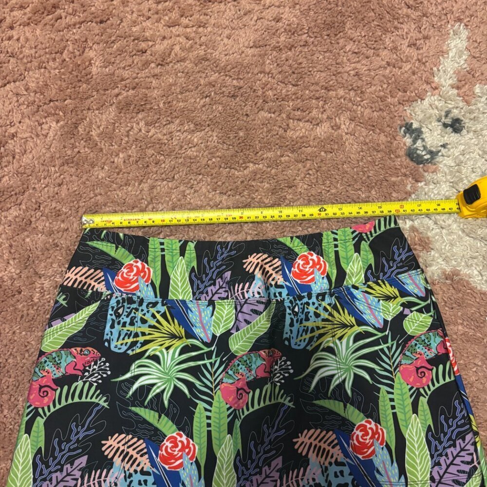 Skinz Tropical Floral Golf Tennis L Womens Skort BEACHY Stretch MADE IN USA - Picture 7 of 8